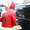 Justin Bieber à la sortie de son hôtel à Londres, le 8 mars 2012.