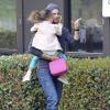 Le top Québécois Gabriel Aubry est allé chercher sa fille Nahla à l'école à Los Angeles. Le 8 mars 2013.