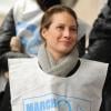 Christy Curlington, le 8 mars 2013 à NEw-York, lors de la marche contre la violence faite aux femmes.