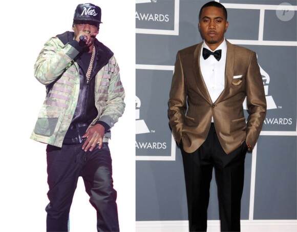 Jay-Z et Nas, deux légendes vivantes du rap aujourd'hui en bons termes mais ennemis il y a une dizaine d'années.