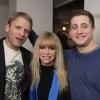 Jo Wood et ses fils, Jamie et Tyrone, à Londres le 21 février 2013.