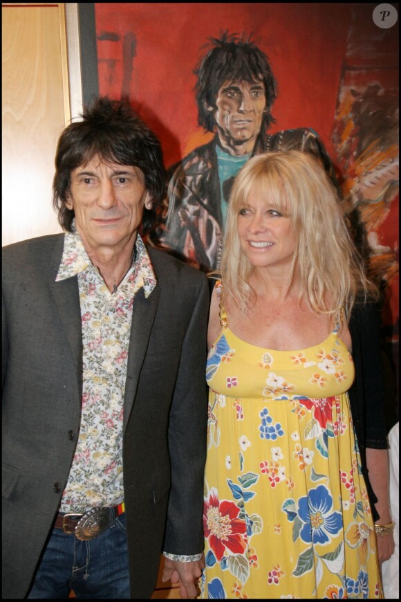 Ronnie Wood et son ex-femme Jo à Paris le 15 juin 2007.
