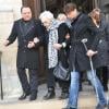 La mère de Daniel Darc aux obsèques de son fils au temple protestant de l'Oratoire à Paris le 14 mars 2013.
