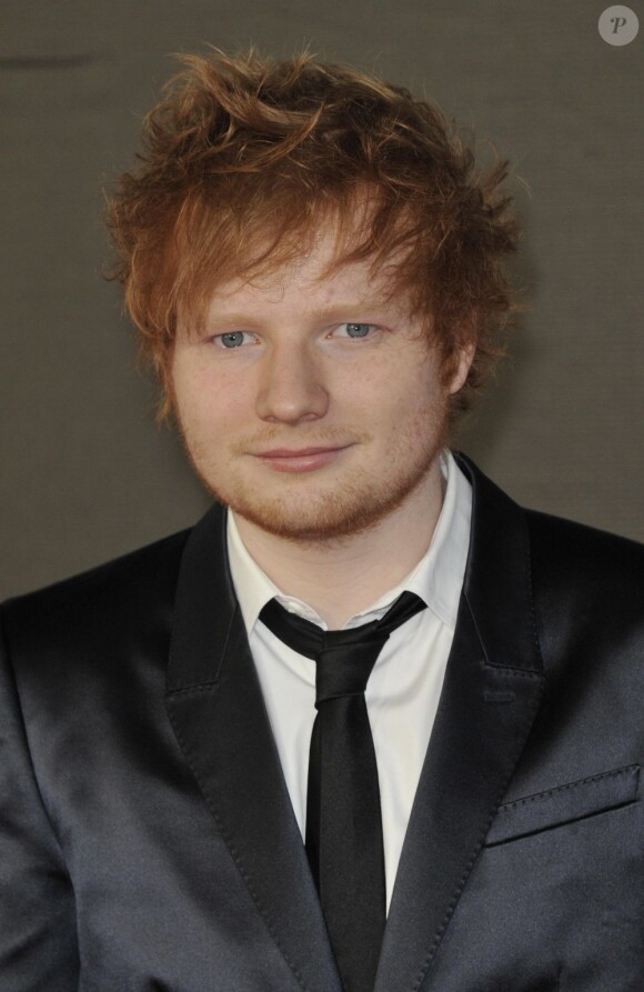 Ed Sheeran à la soirée des Brit Awards à Londres, le 20 février 2013.