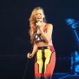 Rihanna en plein concert dans le cadre de son  Diamonds World Tour  au Bell Centre de Montréal, le 17 mars 2013.