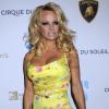 Pamela Anderson prend la pose à la soirée du Cirque du Soleil, One Night For ONE DROP, à Las Vegas, le 22 mars 2013.