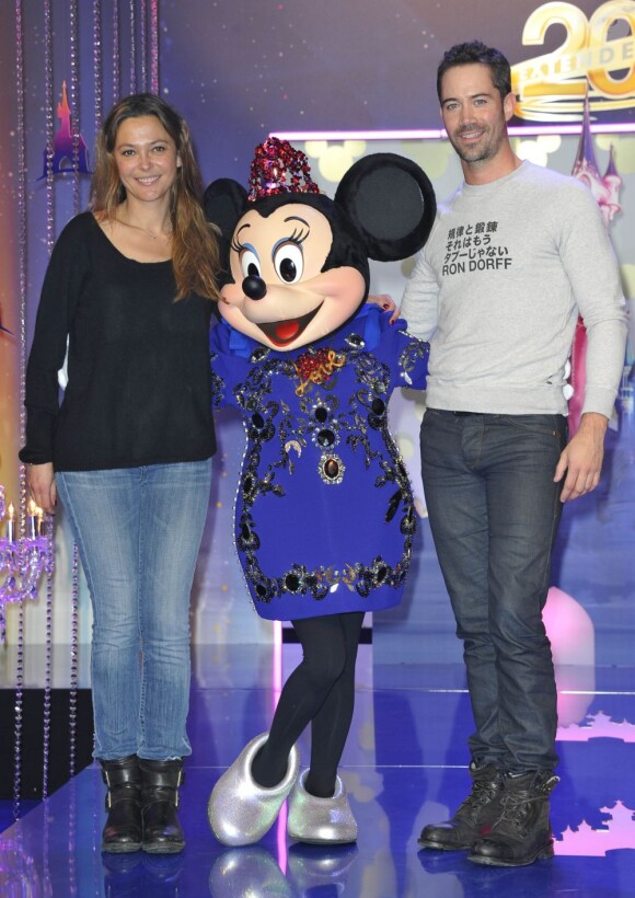 Sandrine Quétier et Emmanuel Moire fêtent la prolongation du 20eme anniversaire de Disneyland Paris, le 23 mars 2013.
