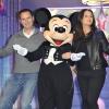 Jean-Philippe Doux et Faustine Bollaert, enceinte, fêtent la prolongation du 20eme anniversaire de Disneyland Paris, le 23 mars 2013.