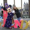 Mickey et Sandrine Quétier fêtent la prolongation du 20eme anniversaire de Disneyland Paris, le 23 mars 2013.
