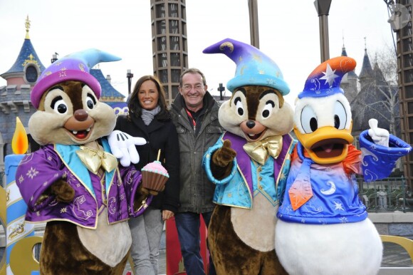 Nathalie Marquay et Jean-Pierre Pernaut fêtent la prolongation du 20eme anniversaire de Disneyland Paris, le 23 mars 2013.