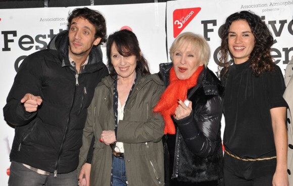 Ruben Alves, Chantal Lauby, Nicole Croisille, Barbara Cabrita présentent La Cage dorée lors de la soirée de clôture du Festival 2 Cinéma de Valenciennes le 24 mars 2013.