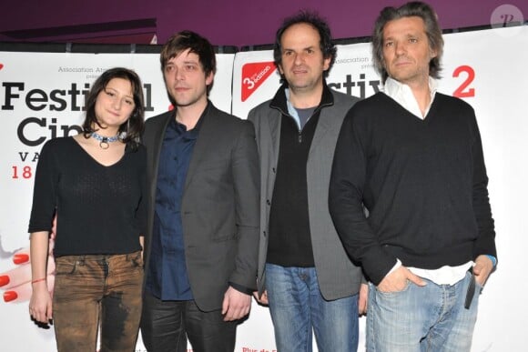 Lola Créton, Julien Baumgartner, Lionel Abelanski, Yvan Le Bolloc'h lors de la soirée de clôture du Festival 2 Cinéma de Valenciennes le 24 mars 2013.