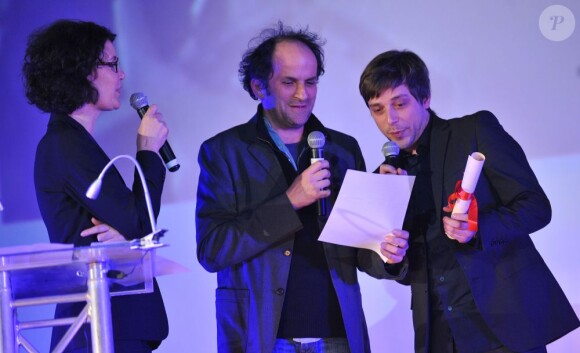 Caroline Tresca, Lionel Abelanski et Julien Baumgartner pendant la soirée de clôture du Festival 2 Cinéma de Valenciennes le 24 mars 2013.