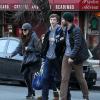 Julianne Moore avec ses enfants et son mari Bart Freundlich à West Village, New York, le 23 mars 2013.