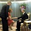 Le prince Philippe de Belgique et la princesse Mathilde reçus à Bangko par le roi Bhumibol Adulyadej le 22 mars 2013 en conclusion de leur mission économique en Thaïlande.