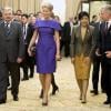 Le prince Philippe de Belgique et la princesse Mathilde reçus par le Premier ministre Yingluck Shinawatra le 18 mars 2013 dans le cadre de leur mission économique en Thaïlande.
