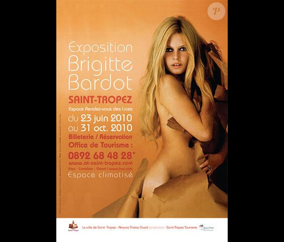 Affiche de l'exposition à Saint-Tropez en 2010 de Brigitte Bardot