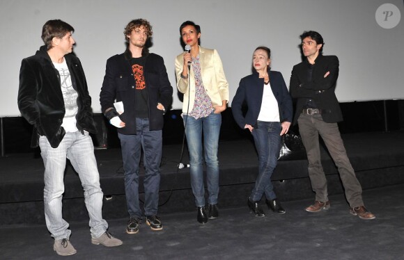 Etienne Faure, Niels Schneider, Sonia Rolland, Dominique Frot et Patrick Hernandez lors de l'avant-première du film Désordres à Paris le 26 mars 2013