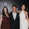 Tom Cruise, Olga Kurylenko et Andrea Riseborough posent à l'avant-première du film Oblivion à Rio de Janeiro, le 27 mars 2013.