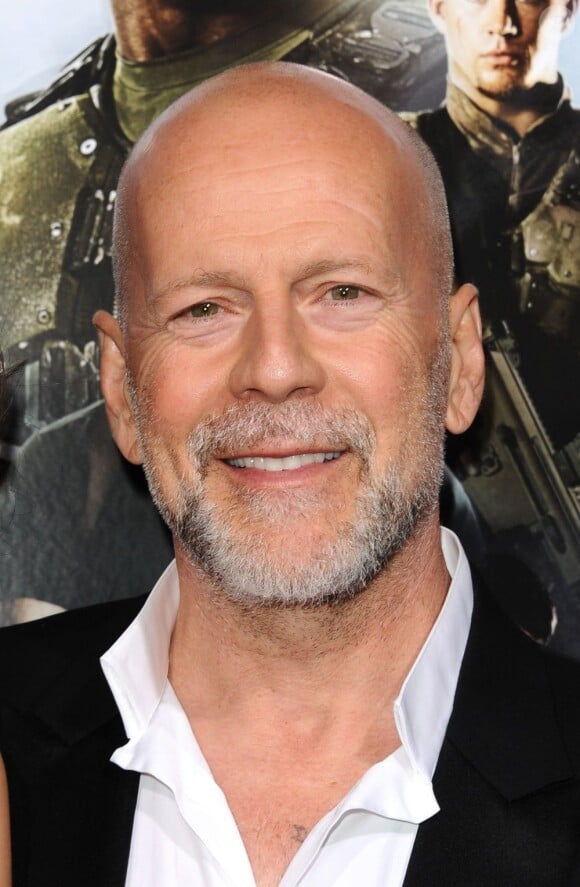 Bruce Willis barbu à la première de G.I. Joe : Conspiration au TCL Chinese Theatre de Hollywood, Los Angeles, le 28 mars 2013.