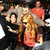 Lindsay Lohan à son arrivée très agitée à l'aéroport de Sao Paulo le 28 mars 2013.