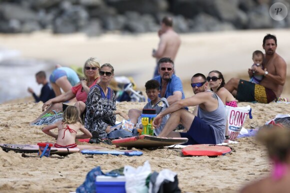 Heidi Klum toujours en vacances avec sa petite famille et son petit ami Martin Kirsten à Hawaii, le 28 mars 2013.