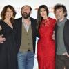 Valérie Bonneton, Kad Merad, Monica Bellucci et Eric Elmosnino lors de l'avant-première du film Des gens qui s'embrassent à Paris au Gaumont Marignan le 1er avril 2013