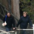 Angela Merkel et son mari Joachim Sauer en balade dans les ruelles  d'Ischia en  Italie  le 30 mars 2013. 