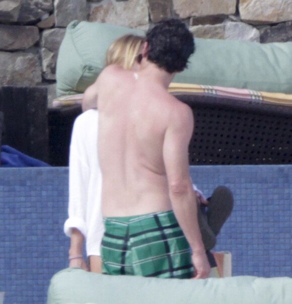 Patrick Dempsey et sa femme Jillian amoureux lors de vacances au Mexique, à los Cabos. Le 31 mars 2013