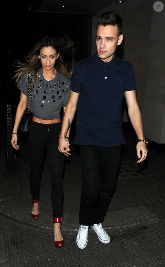Liam Payne et chérie Danielle Peazer quittent un club à Londres, le 2 avril 2013.