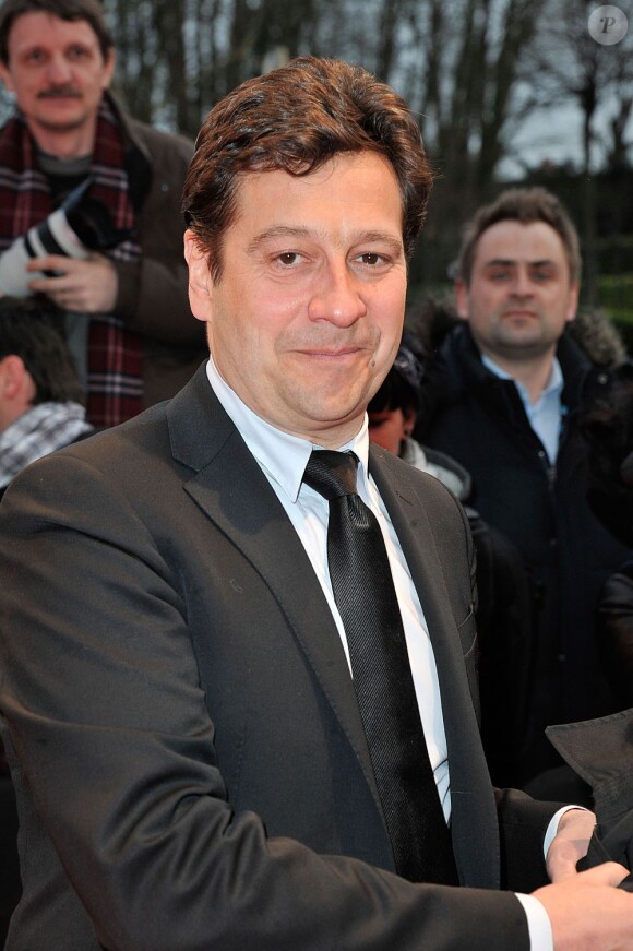 Laurent Gerra sur le tapis rouge du Festival International du Film Policier à Beaune le 4 avril 2013.