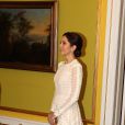  La princesse Mary de Danemark lors des arrivées au palais Moltke (Christian VII) le 5 avril 2013 pour le dîner ponctuant la visite d'Etat de deux jours du président de la Finlande Sauli Niinistö et son épouse Jenni Haukio. 