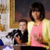Justin Timberlake invité à la Maison Blanche pour parler de la musique soul, lors d'une conférence et d'une séance de questions-réponses avec des étudiants, à Washington, le 9 avril 2013 en présence de Michelle Obama.