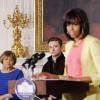 Justin Timberlake invité à la Maison Blanche pour parler de la musique soul, lors d'une conférence et d'une séance de questions-réponses avec des étudiants, à Washington, le 9 avril 2013 en présence de la first lady Michelle Obama.