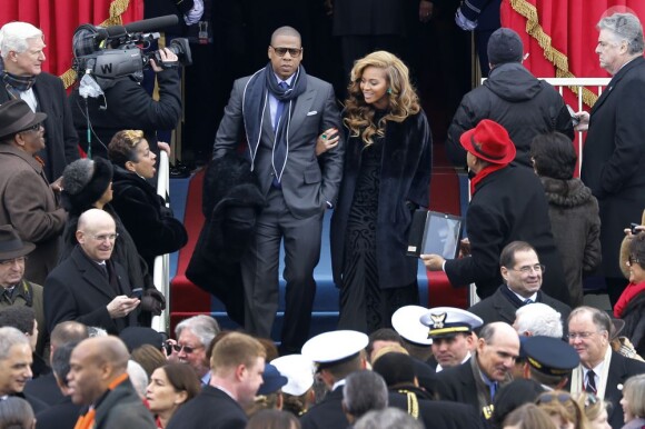 Beyoncé et Jay-Z à la cérémonie d'investiture du président Barack Obama à Washington, le 21 janvier 2013.