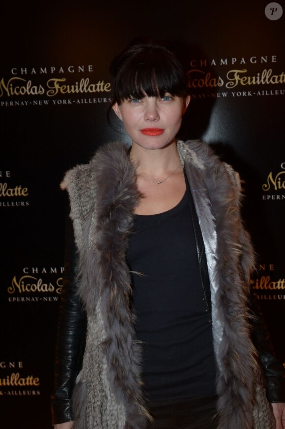 Delphine Chanéac à la soirée Nicolas Feuillatte, célèbre maison de champagne, aux Salons France Amériques à Paris, mercredi 10 avril 2013.