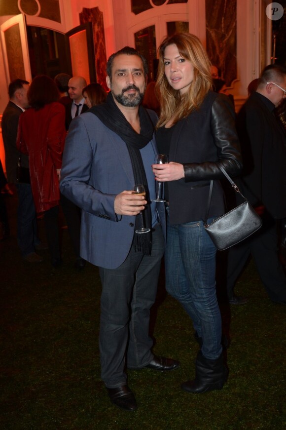 Jean-Pierre Martin et sa femme à la soirée Nicolas Feuillatte, célèbre maison de champagne, aux Salons France Amériques à Paris, mercredi 10 avril 2013.