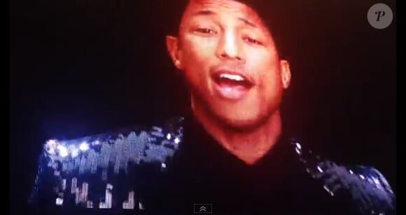 Pharrell Williams dans les images du teaser de Get Lucky de Daft Punk à l'ouverture de Coachella 2013, le vendredi 12 avril 2013