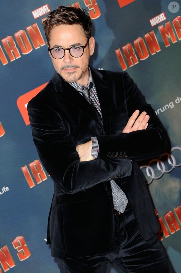 Robert Downey Jr lors de l'avant-première de "Iron Man 3" au Grand Rex à Paris le 14 avril 2013