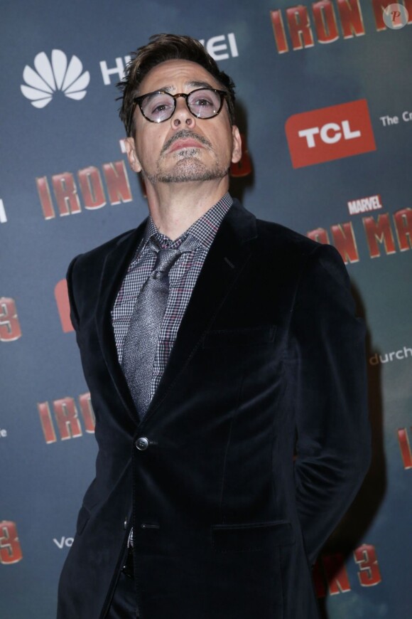 Robert Downey Jr. lors de l'avant-première de "Iron Man 3" au Grand Rex à Paris le 14 avril 2013
