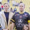 Le prince Albert II de Monaco lors d'un match caritatif au Stade Louis II de Monaco, le 22 mai 2012