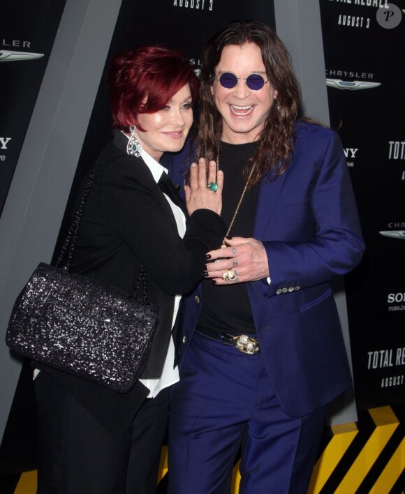 Ozzy Osbourne et Sharon Osbourne à la première du film Total Recall, à Los Angeles, le 1er août 2012.