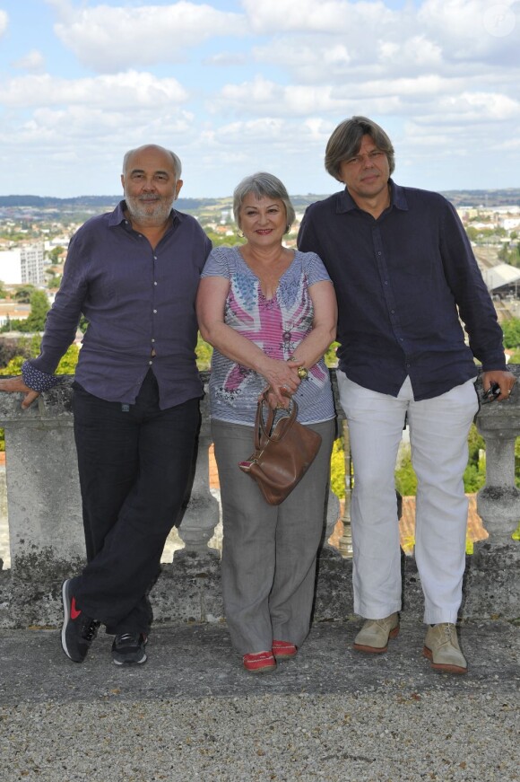 Josiane Balasko, Gérard Jugnot et le réalisateur Eric Besnard au festival d'Angoulême le 26 août 2012