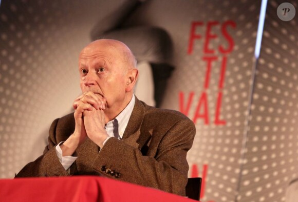 Gilles Jacob pendant la conférence de presse pour la selection des films au prochain festival de Cannes à Paris, le 18 avril 2013.
