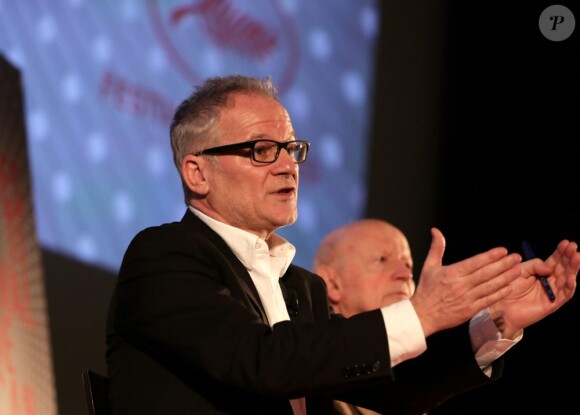Thierry Frémaux à la conférence de presse pour la selection des films au prochain festival de Cannes à Paris, le 18 avril 2013.