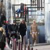 Pink, son mari Carey Hart et leur fille Willow se promenant à Amsterdam le samedi 20 avril.
