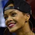 Rihanna assiste à la rencontre entre les Miami Heat et les Milwaukee Bucks à l'American Airlines Arena. Miami, le 21 avril 2013.
