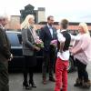 Le prince Haakon et la princesse Mette-Marit de Norvège se rendaient à l'Institut du Travail (Arbeidsinstuttet) de Sundvolden le 18 avril 2013.