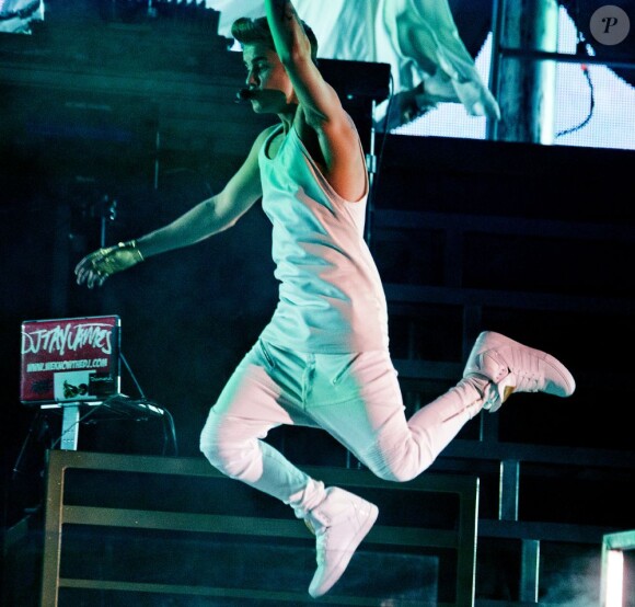 Justin Bieber en concert à Stockholm, le 22 avril 2013.
