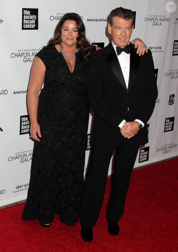 Keely Shaye Smith et Pierce Brosnan lors du gala Chaplin Awards à New York le 22 avril 2013